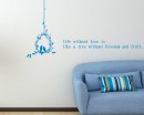 Loving Birds with Quotes Wall Decal Vinyl Tree Art Stickers